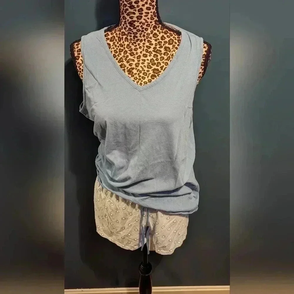 Croft And Barrow Blue Tank Top Women's Pajama Set Size XL (EUC)